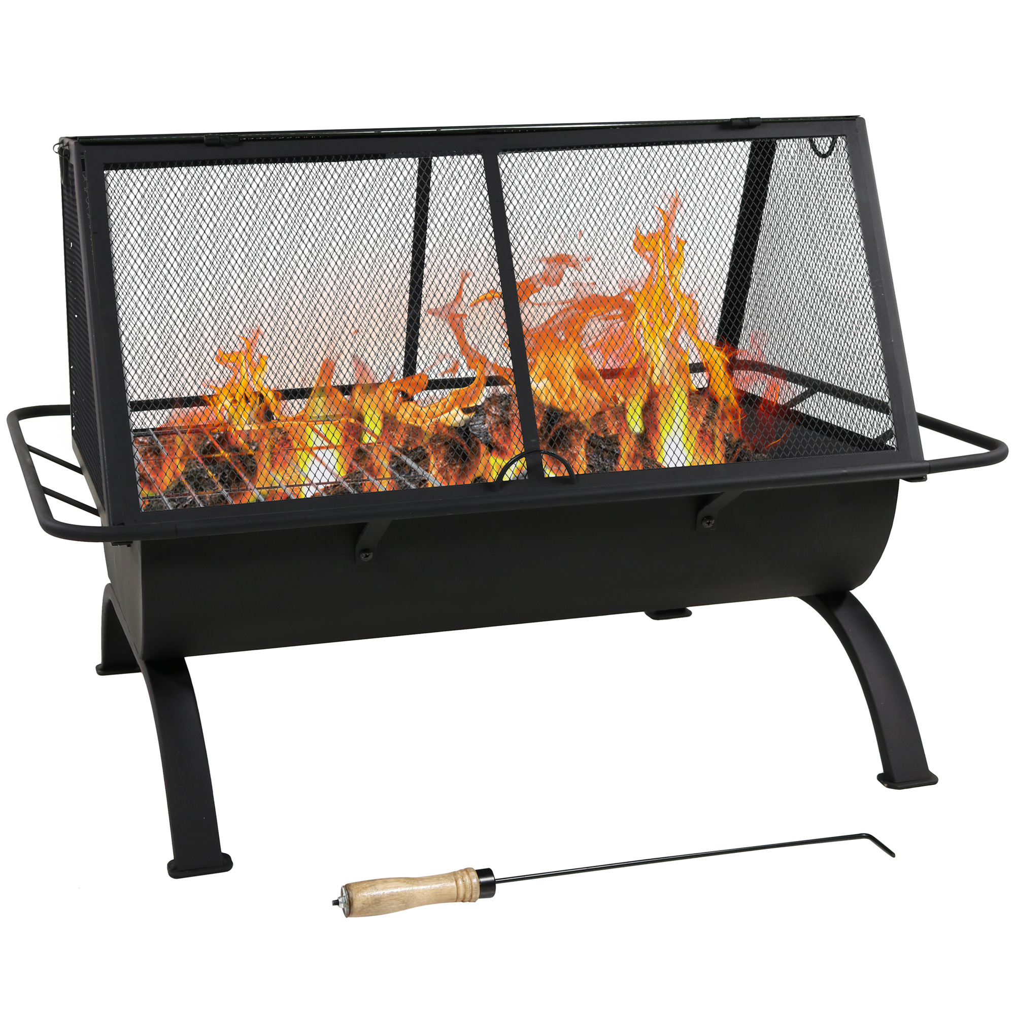 Sunnydaze Decor, Northland Grill Fire Pit with Cover - 36in., Material Steel, Model# NB-NW201